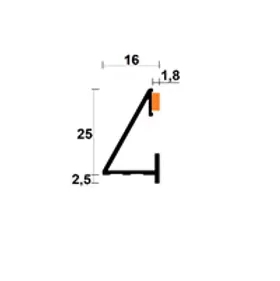 MPA301 Aluminium LED Skirting Profile · 25 mm