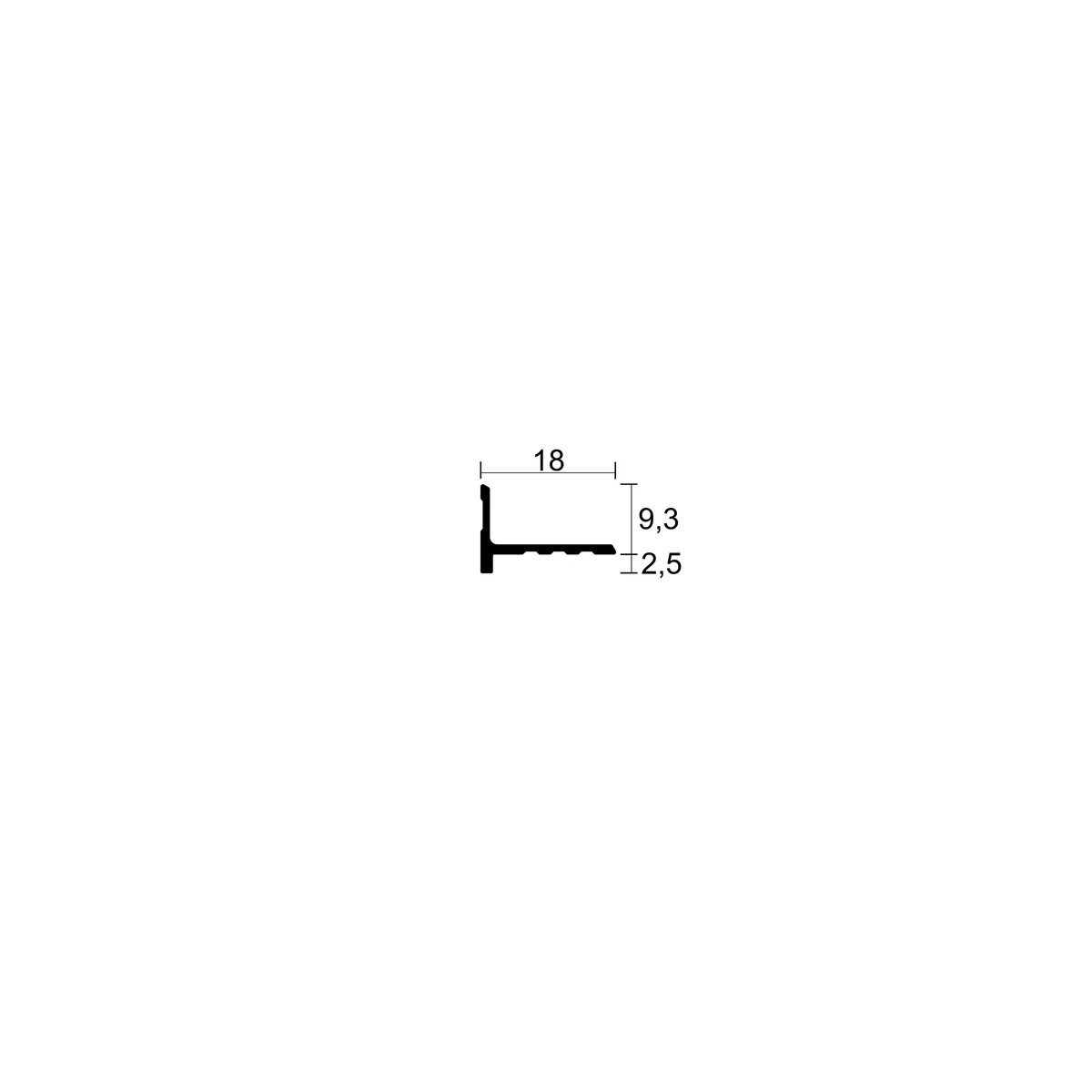 MVP018 Wall-Mounted Aluminium Skirting · 9.3 mm