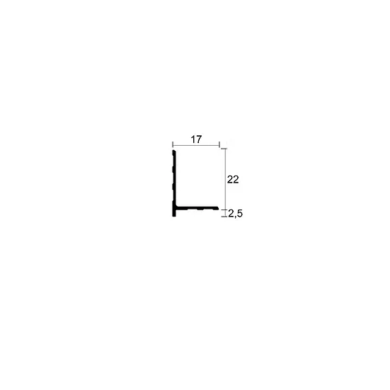 MVP172 Wall-Mounted Aluminium Skirting · 22 mm