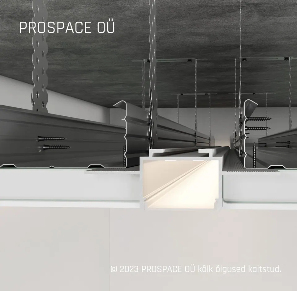 RST25 Ceiling LED Shadow Gap Profile · 25 mm
