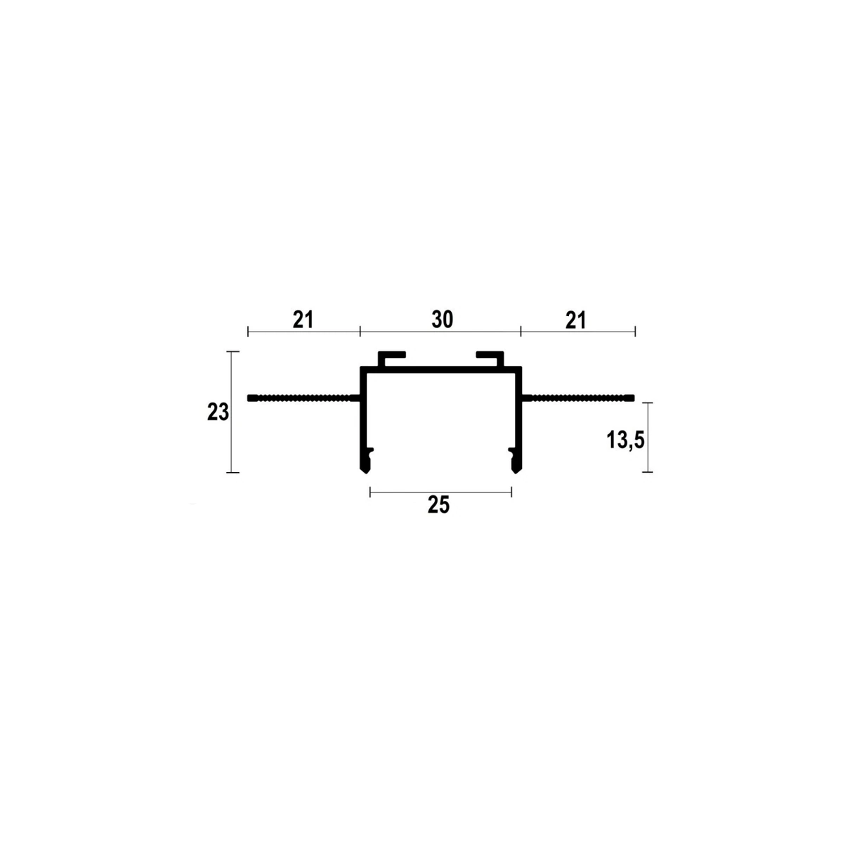 RST25 Ceiling LED Shadow Gap Profile · 25 mm