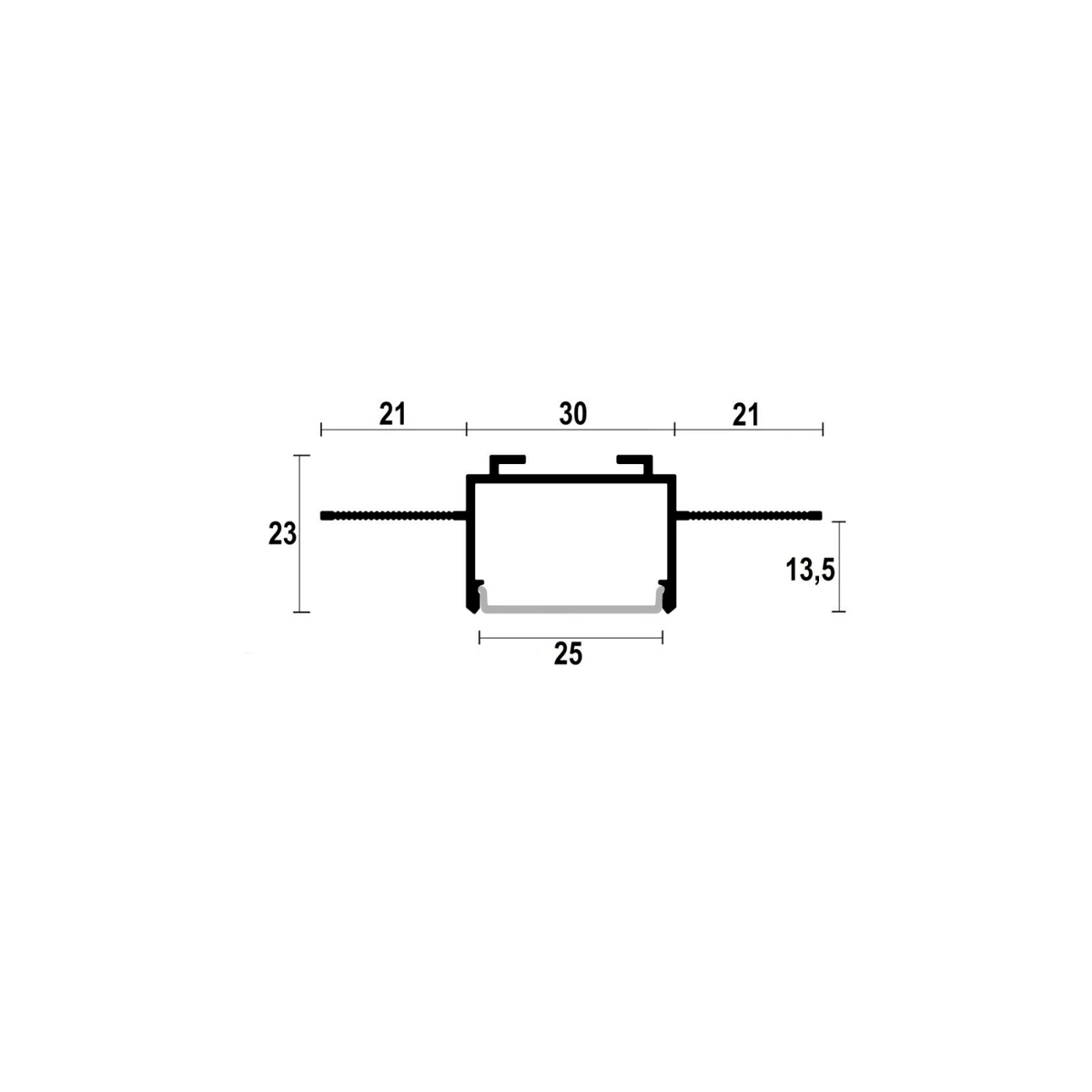 RST25 Ceiling LED Shadow Gap Profile · 25 mm