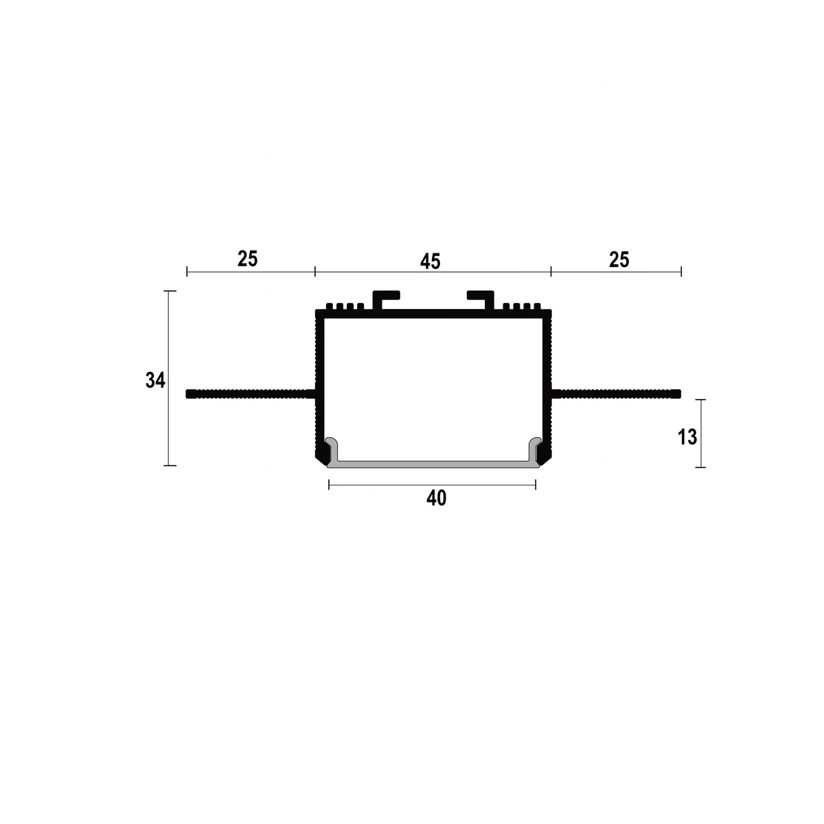 RST40 Ceiling LED Shadow Gap Profile