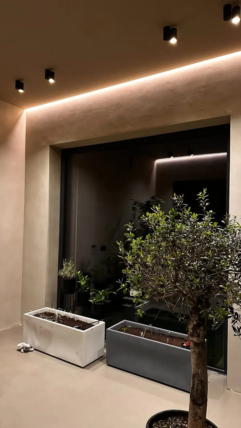 Corridor — LED shadow line along the ceiling