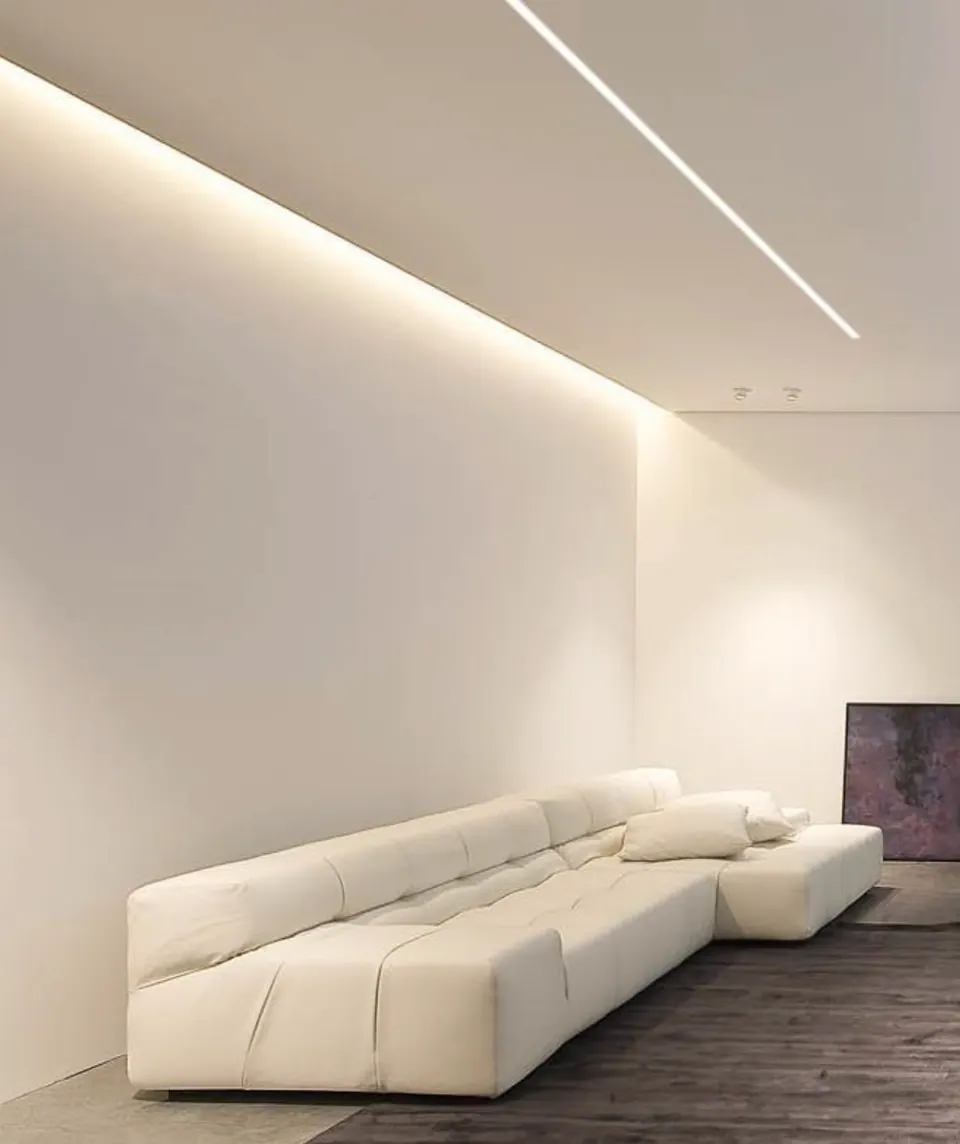 Living room — LED line set into the ceiling